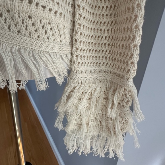 Ramy  Brooks fringe cream colored sweater
Size s/p - Picture 4 of 5